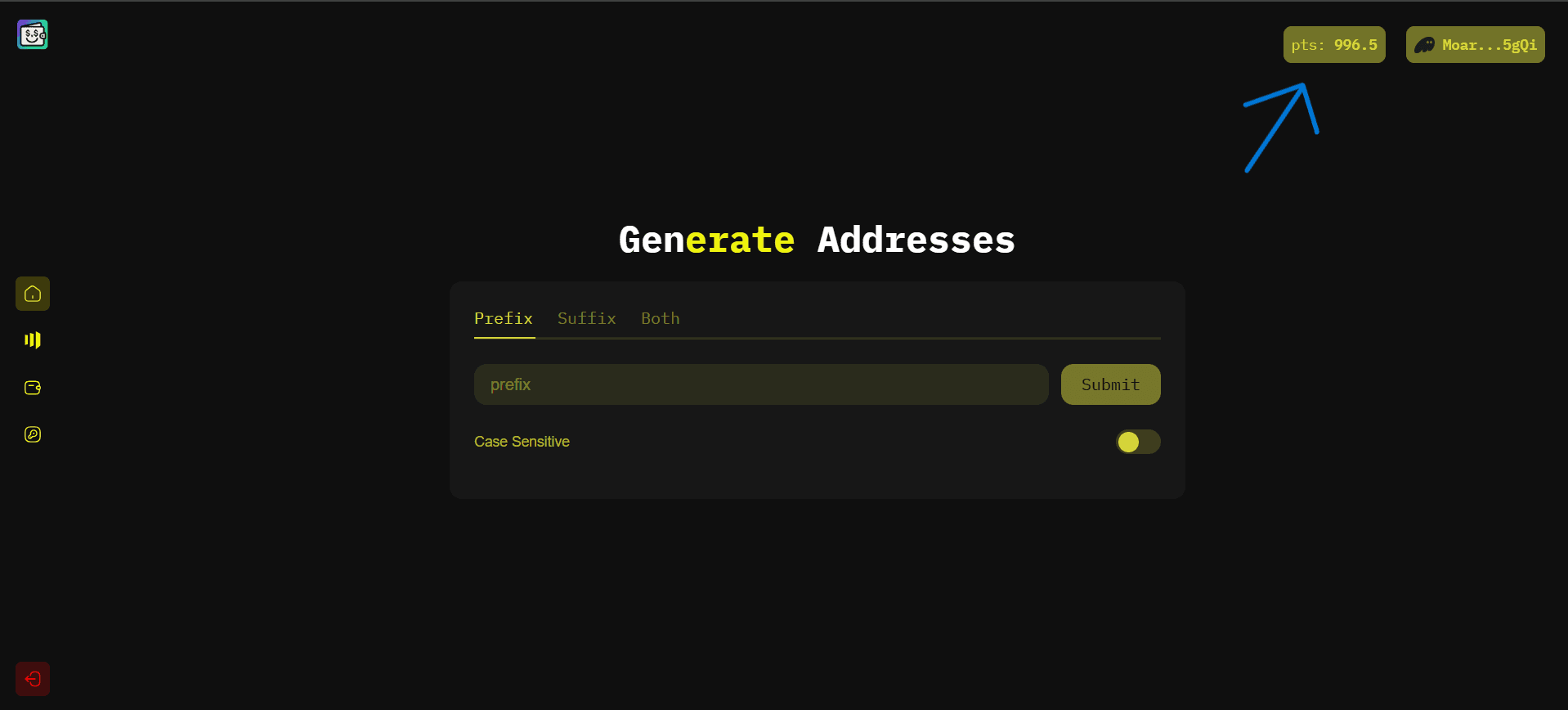 Add Tokens Screenshot